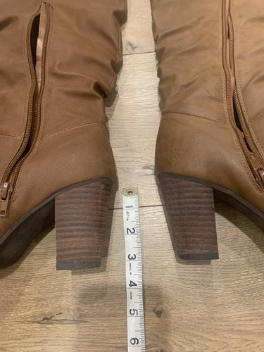 Call It Spring Bera Tall Riding Knee High Boots Heeled Boot Slouch Brown 7 New - Picture 4 of 6