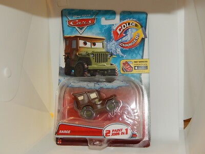 mattel disney pixar cars color changers 2 paint jobs in 1 sarge