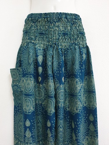 Women Smock Harem Pants Bohemian Boho Aladdin Yoga Genie Trousers Summer HP - Imagen 136 de 181
