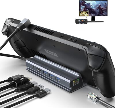 Steam Dockingstation 6 in 1 USB C HDMI 2.0 4K@60Hz Ethernet USB A 3.0 und USB C