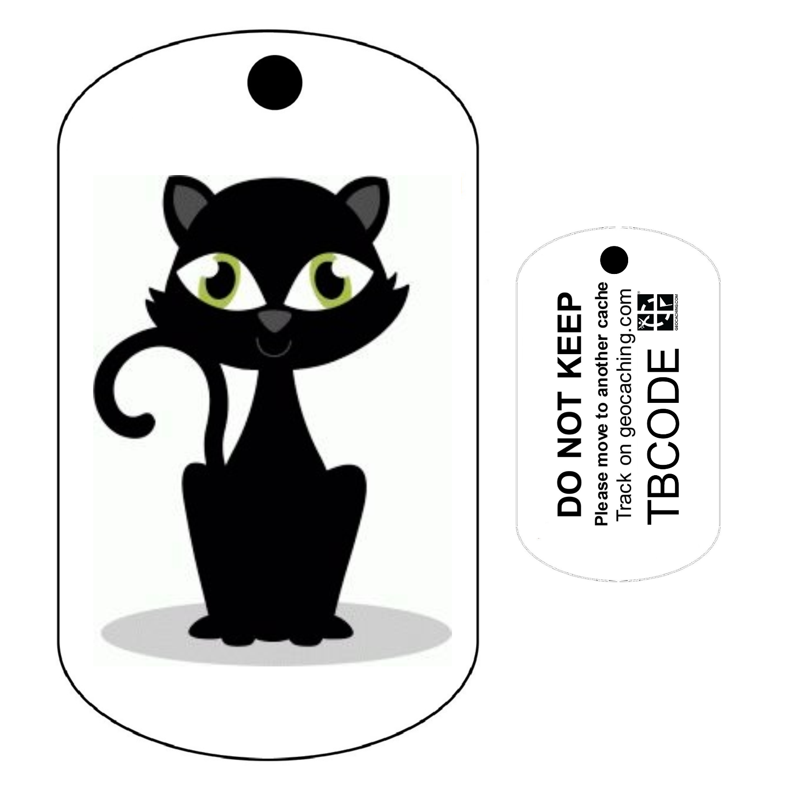 Black Cat (Travel Bug) For Geocaching - Trackable Tag - Unactivated