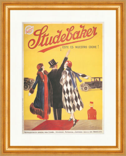 Studebaker Automobile Barcelona Secesyjna reklama Świat plakatów 046 Oprawiony - Zdjęcie 1 z 1