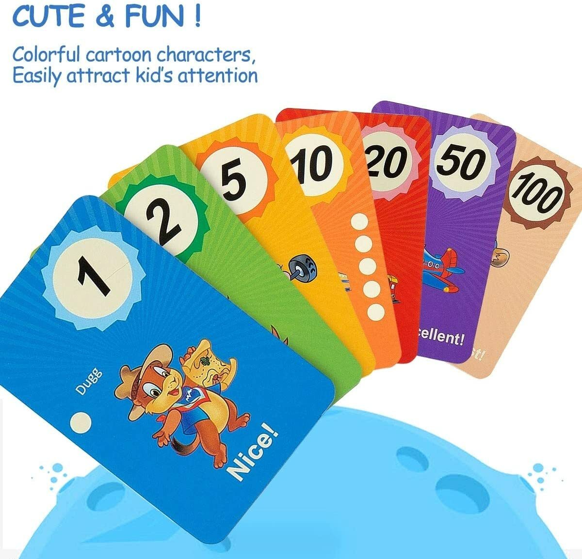Pocarews Point Card Reward System - 60 Behavior Incentive Cards For Kids With Storage Bag