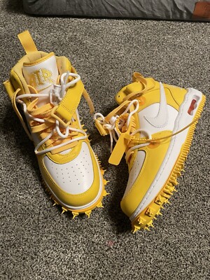 Size 8.5 - Nike Off-White x Air Force 1 SP Leather Mid Varsity Maize