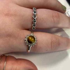 Tiger Eye Silver Ring , 925 Sterling Silver Ring ,Handmade Silver Ring