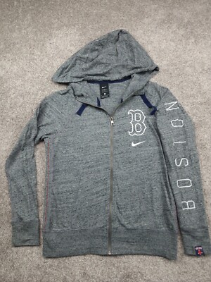Boston Red Sox Hoodie Nike Womans Small Grey Full Zip Embroidered Logo  Baseball