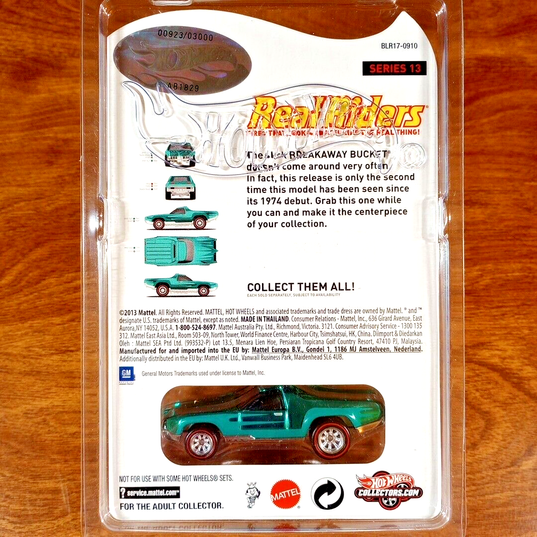 Hot Wheels RLC Real Riders Breakaway Bucket 923/3000 Aqua Redline