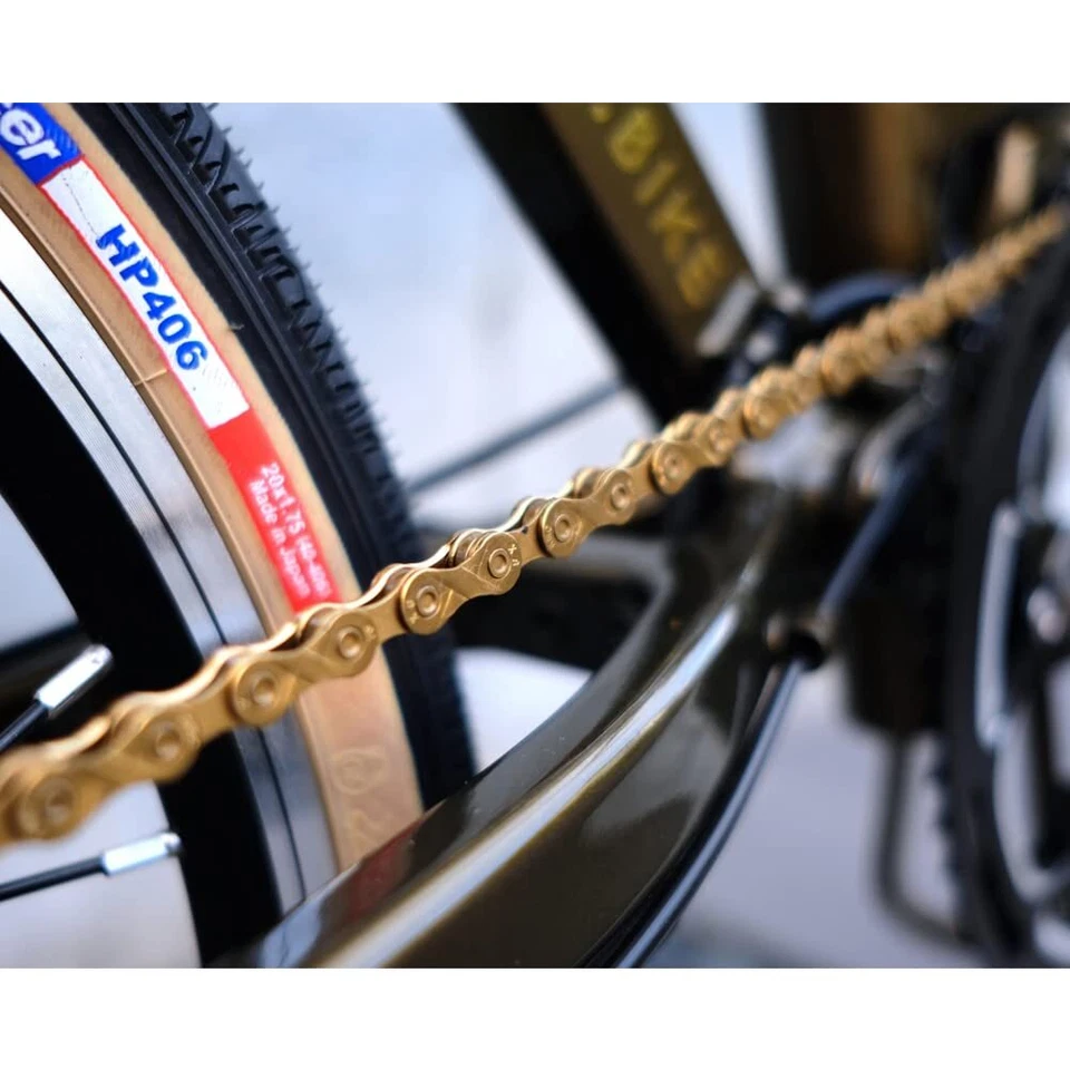 KMC X8 Bicicleta 116L MTB Bicicleta de Carretera de Montaña TI-N Cadena Dorada 7/8 Velocidades Para Shimano Foto 3 de 4