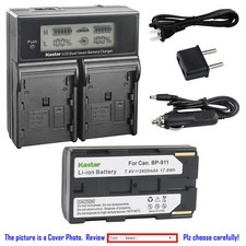 Kastar Battery LCD Dual Fast Charger for Canon BP-911 Canon ES8000V, ES8100V