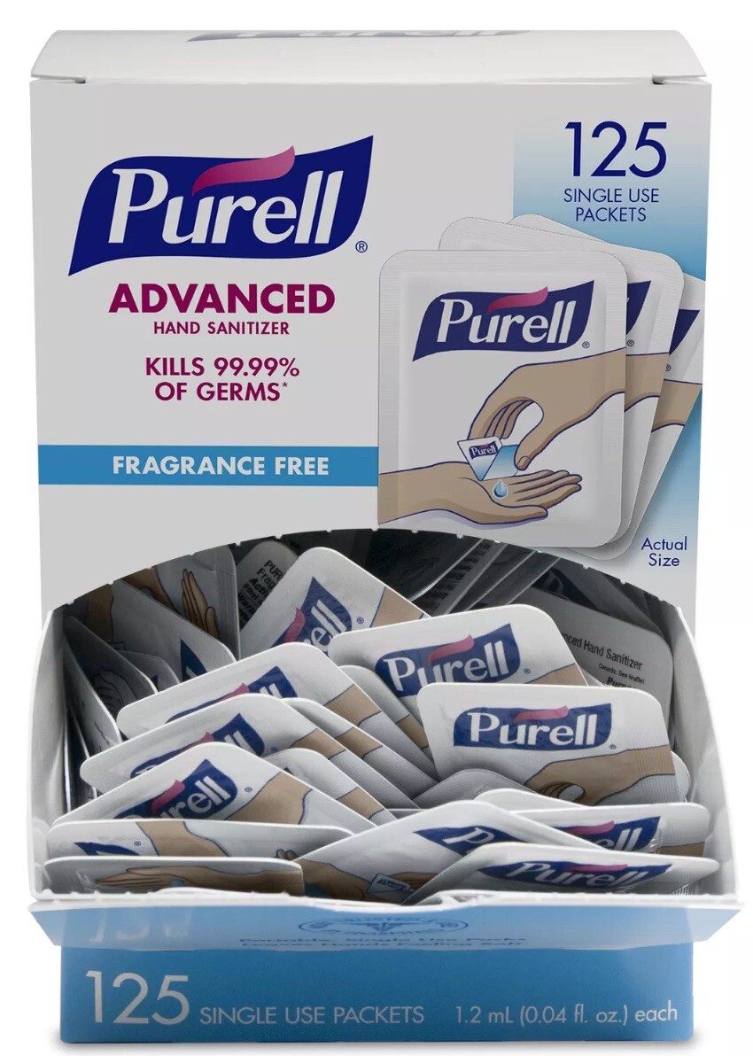 Personal Care PⅡ+ 4袋 Purell Singles Advanced Hand Sanitizer Packets in Display Box, 125