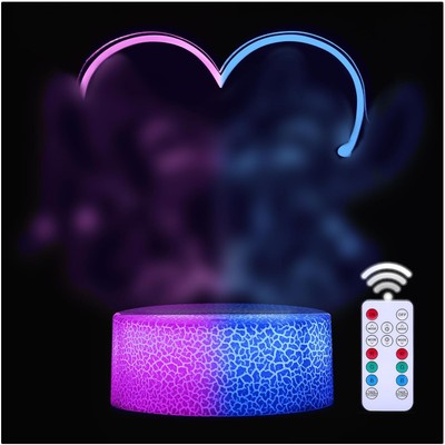 QQAAMZ 3D LED Nachtlicht Stitch - 16 Farben mit Fernbedienung für Kinderzimmer