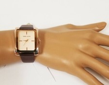 NEW ANNE KLEIN ROSE GOLD TONE,BROWN LEATHER BACKING BAND,WATCH AK/2746T