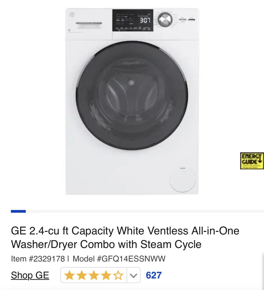 Ge gfq14essnww sale washer dryer combo