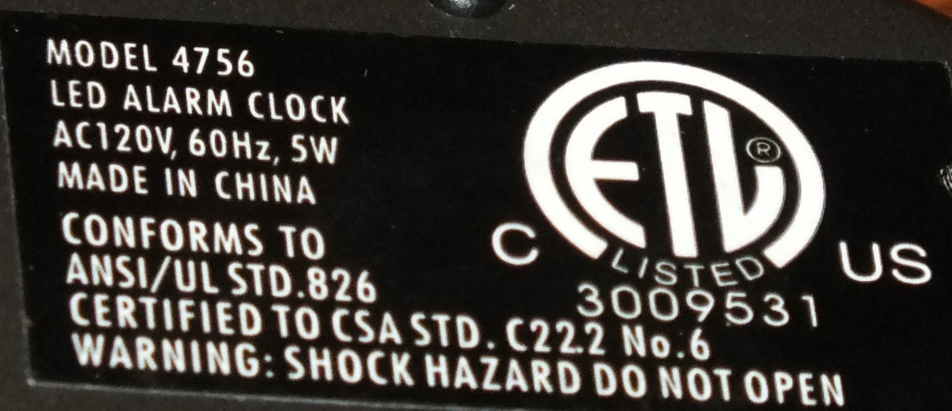 Unbranded (4759) LED Black Alarm Clock 120 Volts 60Hz & 5 Watts! *READ*