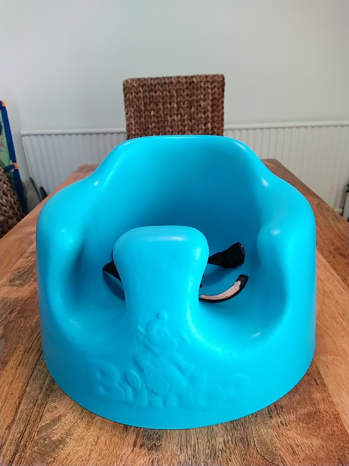 Blue Bumbo Floor Seat with Safety Straps / Portable / Sit Me Up Chair