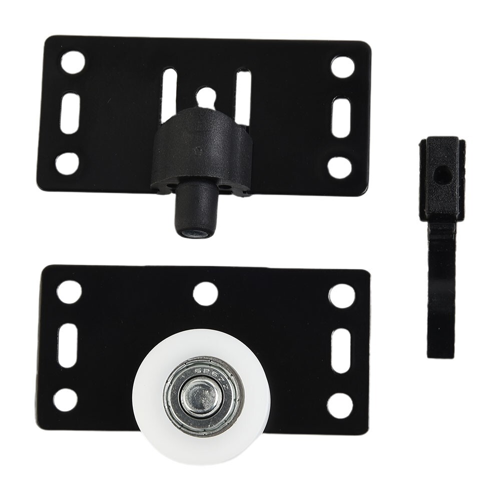 1 Set Sliding Door Wheels Rollers Pulleys Runners For Cupboard Wardrobe - Black