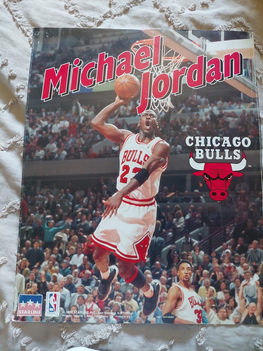 1995 Starline Michael Jordan Poster Chicago Bulls White