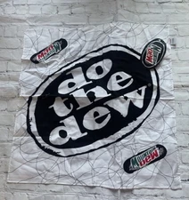 Mountain Dew Bandana-Handkerchief-Hanky  Black and White with “Do the Dew” Vtg.