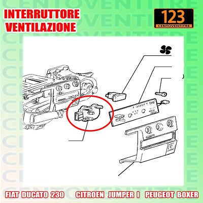 Interruttore Ventola Auto Originale 1305589080 - Compatibile Con Fiat Ducato, Peugeot Boxer, Citroen Jumper