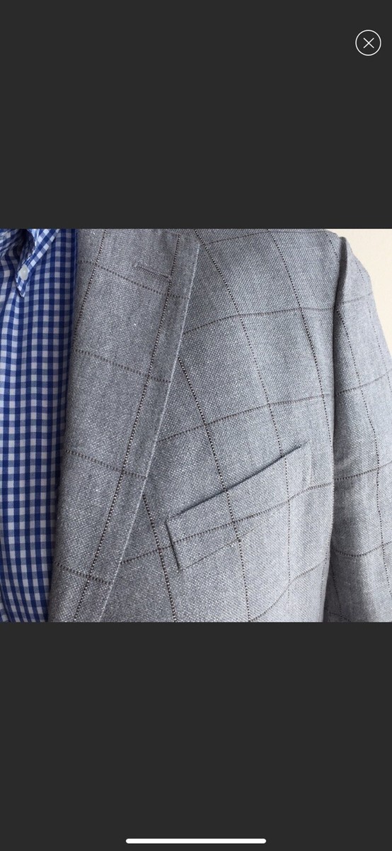 Boglioli Dover 56R (US 46) Gray Sports Blazer Linen Summer Italy