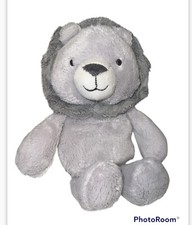 Carters Just One You Gray Lion Baby Rattle Lovey Plush Stuffed Animal Toy 9"