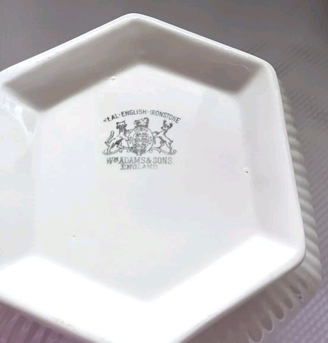 Soup Tureen With Ladle, Lid, And Tray White Hexagon MCM Vtg Formal Serving Dish - Picture 12 of 23