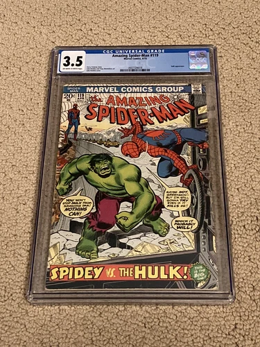 Amazing Spider-Man 119 CGC 3.5 OW/W Pages (Classic Hulk vs Spidey Cover)