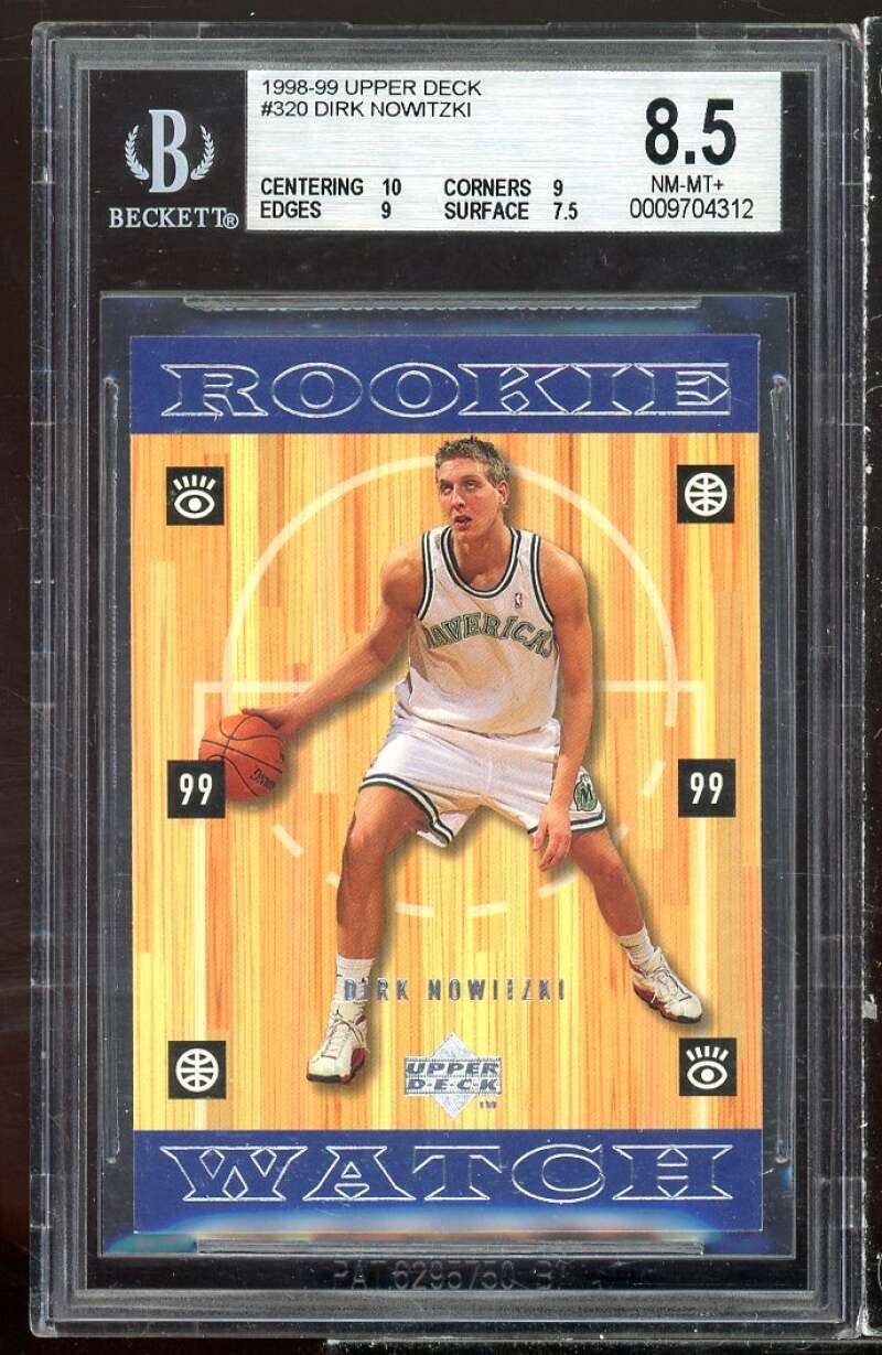 Dirk Nowitzki Rookie Card 1998-99 Upper Deck #320 BGS 8.5 (10 9 9 7.5)