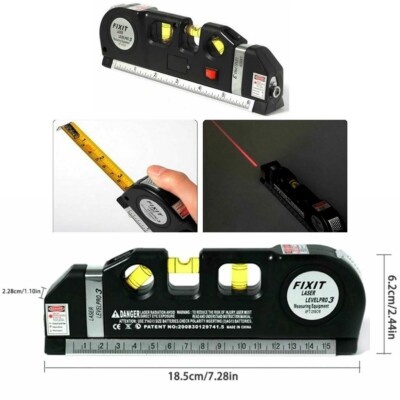 PRÄZISIONS-LASERWAAGE METER 250 CM LEVEL PRO 3 ELEKTRONIK BLASEN 4 IN 1