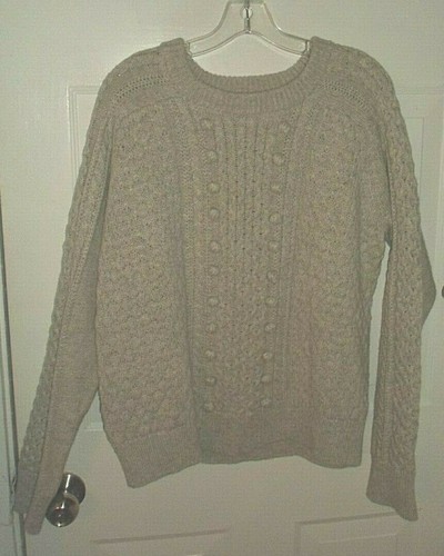 J. Crew Popcorn Cable Knit Sweater Gray 