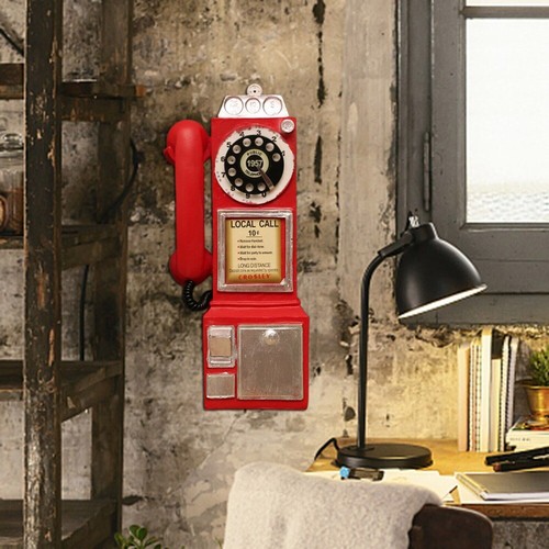 Wall-Mounted Telephone Ornament Booth Telephone Figurine Photography Props - Zdjęcie 4 z 11