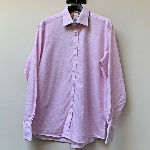 Claudio Lugli Men's Shirt Size XL LPink Cotton Long Sleeve
