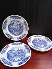 4 Assiettes  BP collection  bleu et blanche 23 Cm De Diamètre 