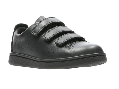 Clarks Kinder Kleinkinder Street Swift Schulschuhe F Passform schwarz - Bild 1 von 4