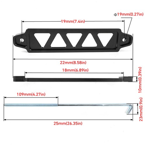 Car Battery Hold Down Bracket Holder Aluminum Alloy Car Battery Bracket (Black) - Photo 3 sur 7