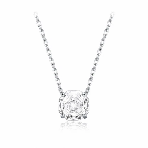 925 Sterling Silver Rose Cut CZ Pendant Necklace Colorful Jewelry Women Gift - product listing photo