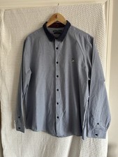 The Spitalfields Shirt Co Size XL Blue /White Check Long Sleeve Button Up