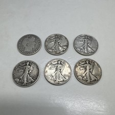 walking liberty half dollar lot of 6