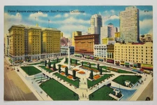Union Square Underground Garage San Francisco CA Linen Postcard 1940s SF 9