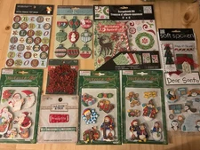 Christmas 3D Scrapbook Stickers Variety  Large Lot !! Free Shipping