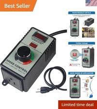 Versatile AC Motor Speed Controller 100-120V, Max 15A with LED Voltage Display