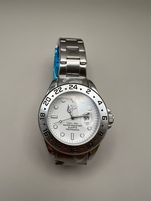 LIGE Quartz 43 mm Edelstahl 24h Lünette   Datum   Luminous Box & Papieren - Neu
