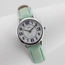 Timex T2G111 Indiglo Genuine Leather Quartz Analog Women's Watch New Battery