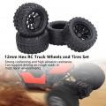 4 Stücke 12mm Hex 1/10 RC Truck Und Reifen Für Axial Für Hsp Für Redca GOD - Bild 8 von 16
