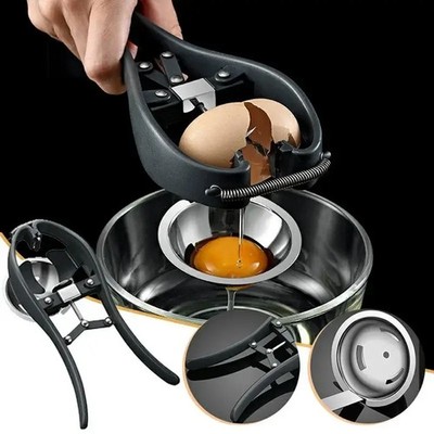 Egg Cracker Separator Scissors Stainless Steel Yolk White Splitter 2 in 1