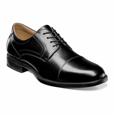 Florsheim Midtown Black Smooth Leather Cap Toe Derby Shoes USA Men Size