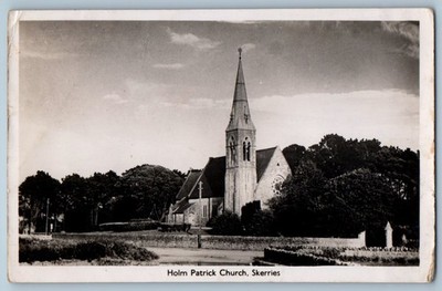 Skerries County Dublin Ireland Postcard Holm Patrick Church 1946 RPPC Photo