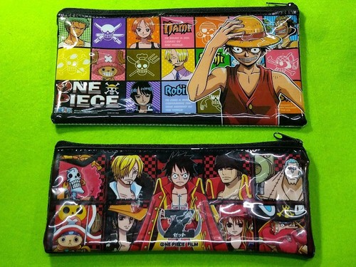 One Piece Luffy Flat Pouch Pen Case Set Colorful Characters Used