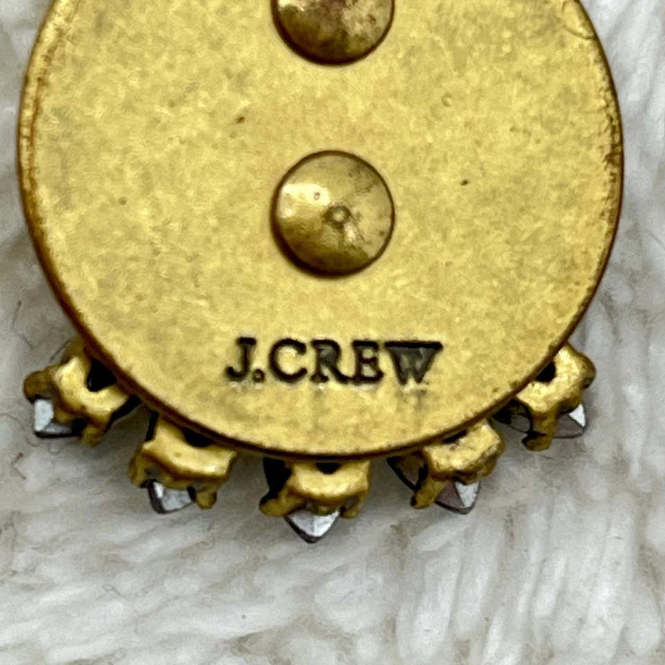 J. Pendientes Perforados Crew Verde Como Nuevo Tono Dorado Boho 1" Foto 4 de 4