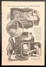   How Tunes Are Put into the Hurdy-Gurdy  1925 vintage pictorial Street Piano